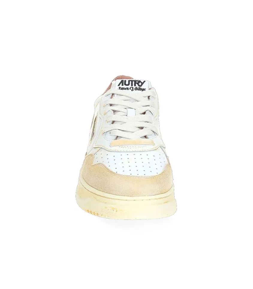 Baskets Homme Super Vintage Low Blanc Et Cafe