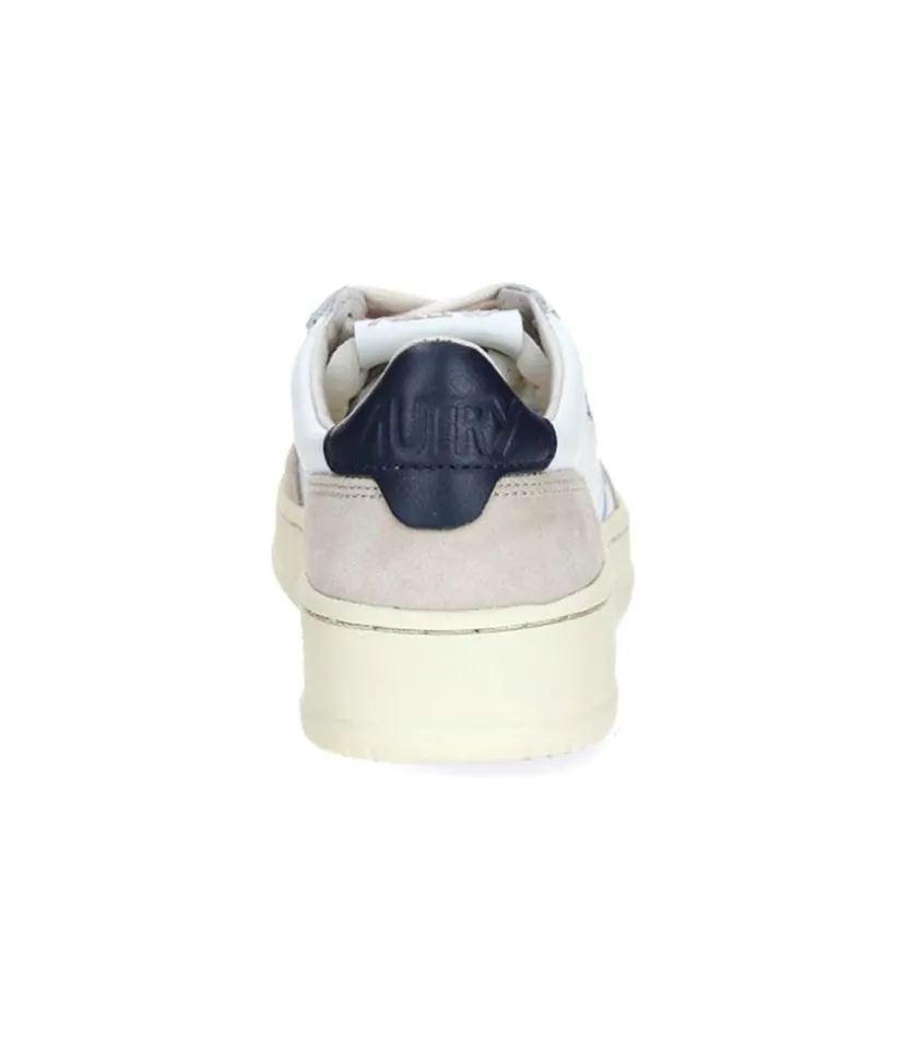 Baskets Medalist Low Cuir Suede Blanc/Navy Blue