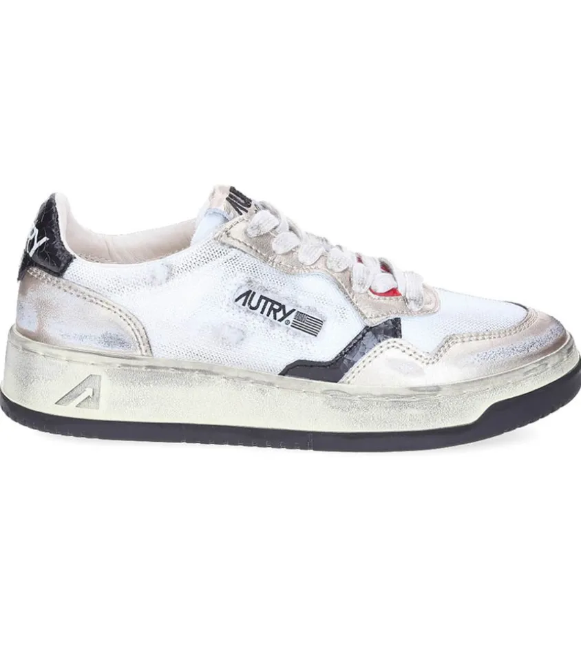 Baskets Medalist Low Super Vintage En Mesh Et Daim Blanc Et Or