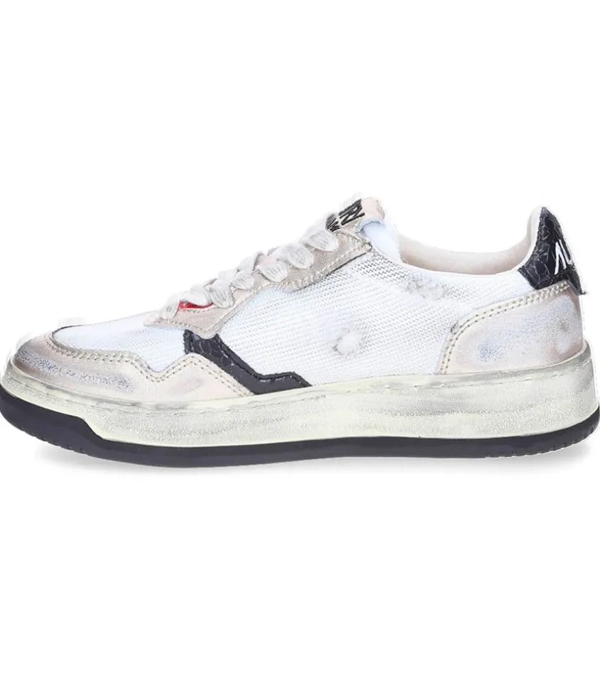 Baskets Medalist Low Super Vintage En Mesh Et Daim Blanc Et Or