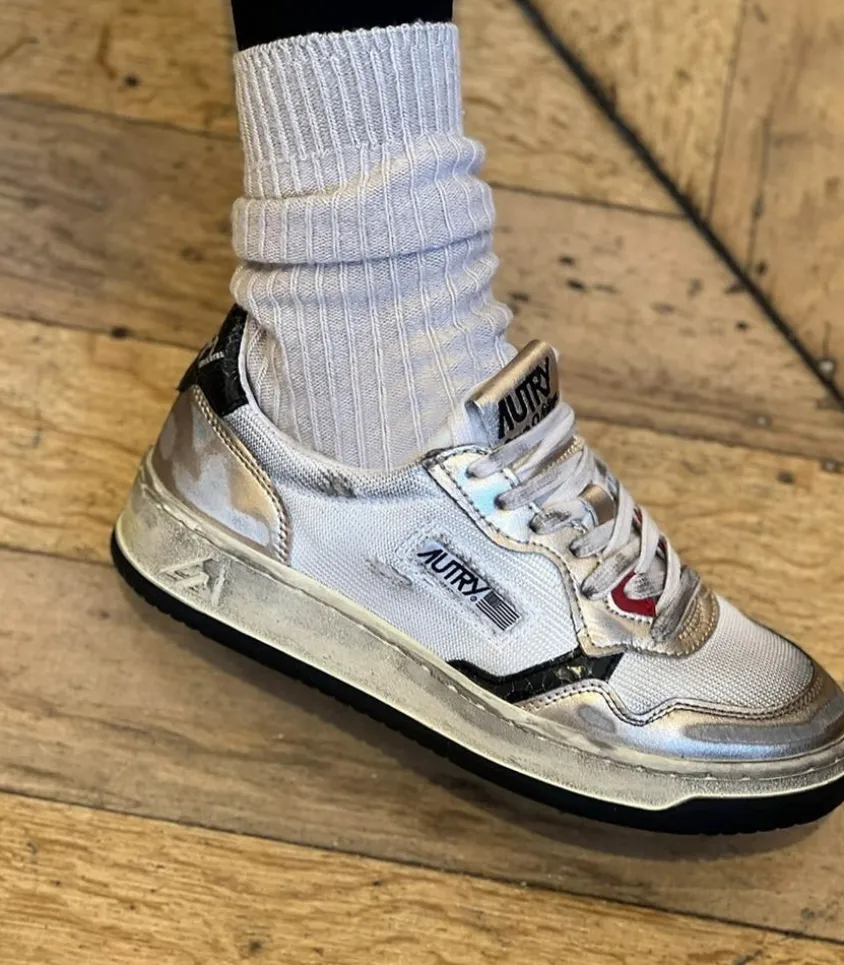 Baskets Medalist Low Super Vintage En Mesh Et Daim Blanc Et Or