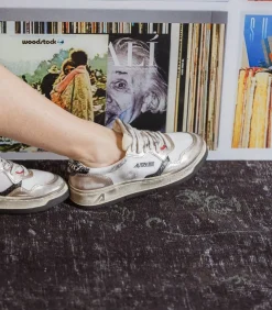 Baskets Medalist Low Super Vintage En Mesh Et Daim Blanc Et Or