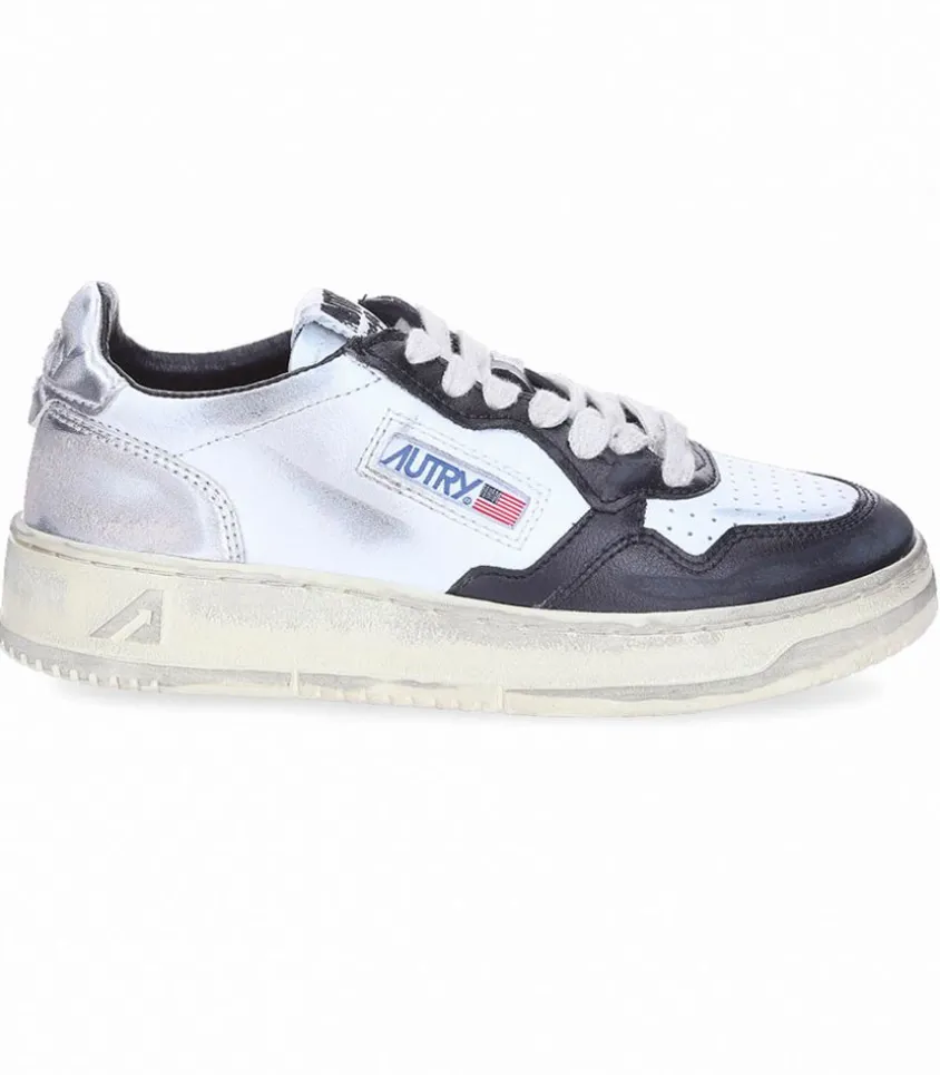 Baskets Medalist Low Super Vintage Blanc Argent Et Noir