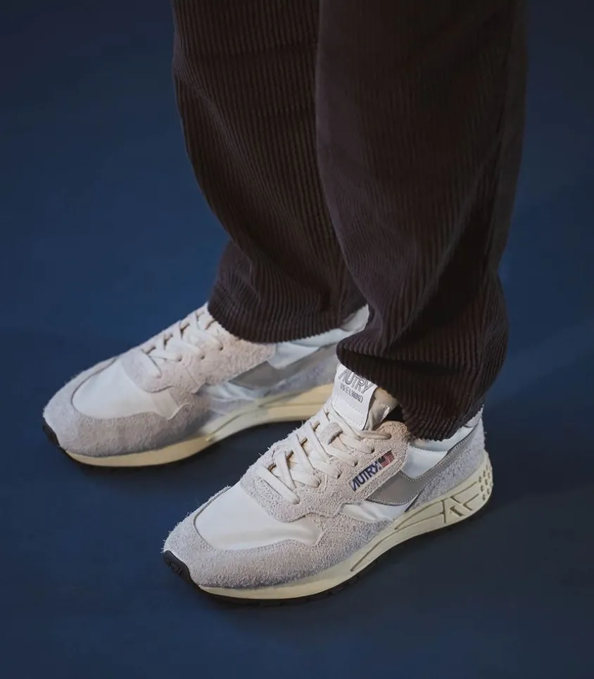 Baskets Reelwind Nylon Et Daim Blanc