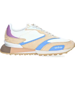 Baskets Rush Gr2 Low Nylon Cuir Suede Cream Avio