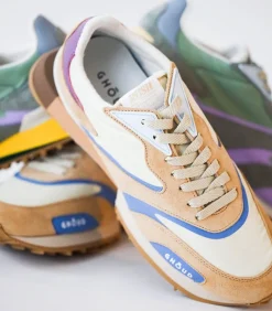 Baskets Rush Gr2 Low Nylon Cuir Suede Cream Avio