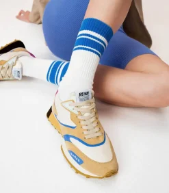 Baskets Rush Gr2 Low Nylon Cuir Suede Cream Avio