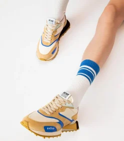 Baskets Rush Gr2 Low Nylon Cuir Suede Cream Avio