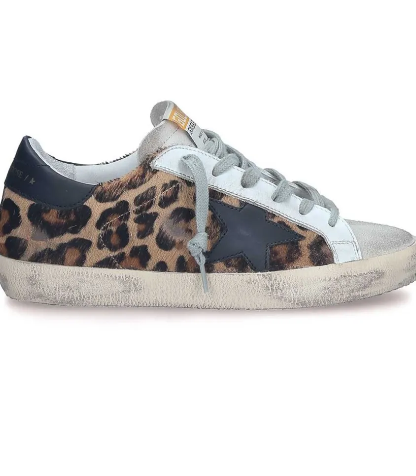 Baskets Super-Star Cuir Horsy Leopard