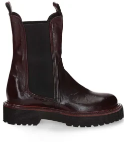Boots Chelsea Monastero En Cuir Bordeaux