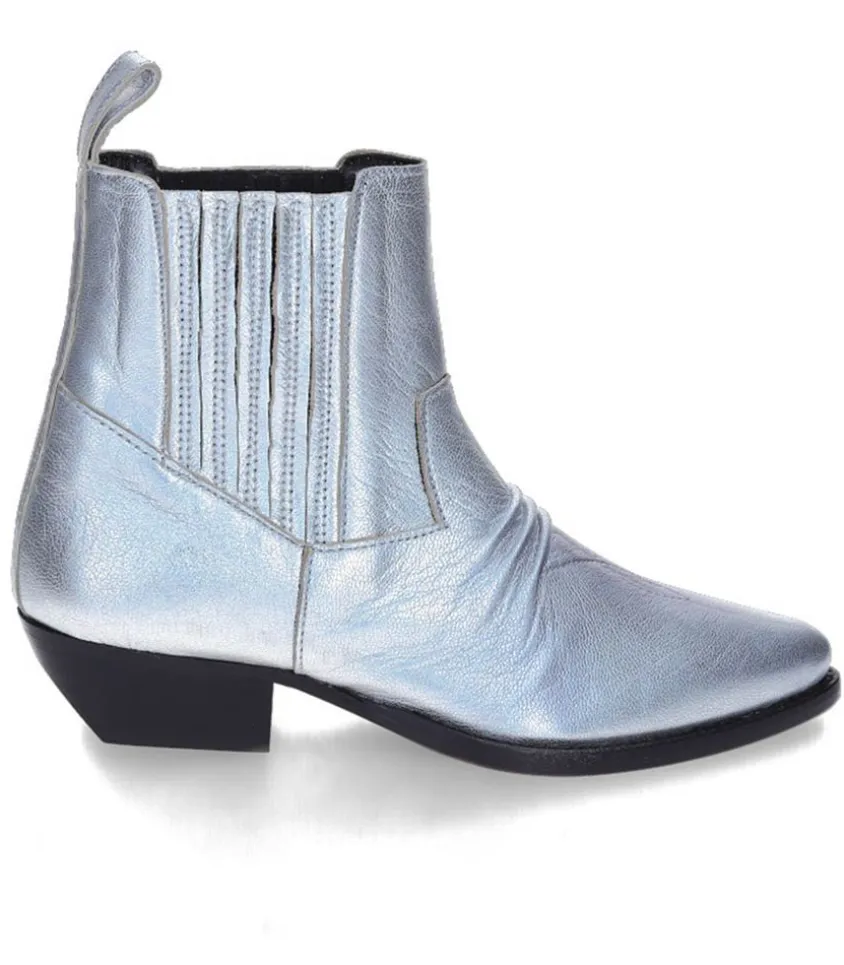 Boots En Cuir Rose Galaxy Matte Silver