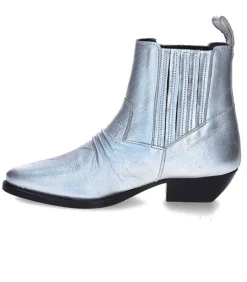 Boots En Cuir Rose Galaxy Matte Silver