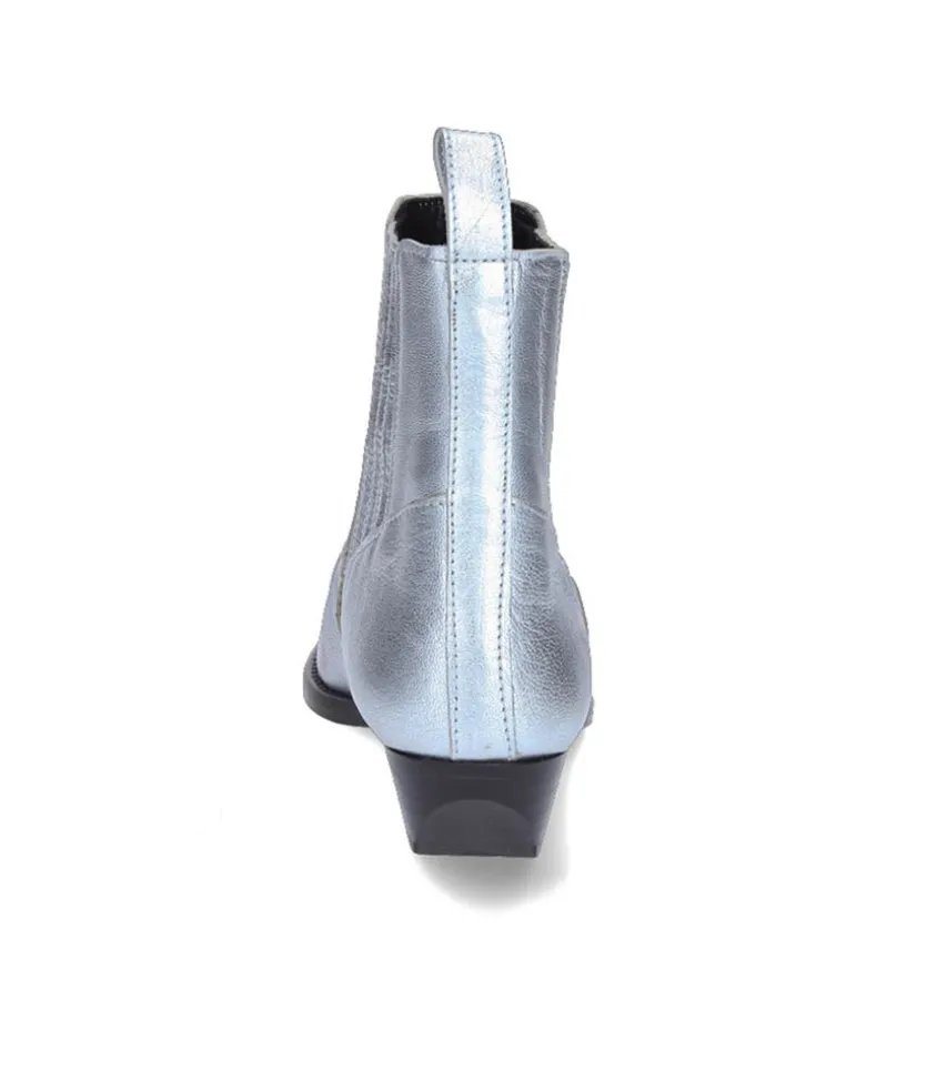 Boots En Cuir Rose Galaxy Matte Silver