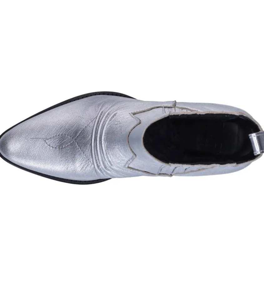 Boots En Cuir Rose Galaxy Matte Silver