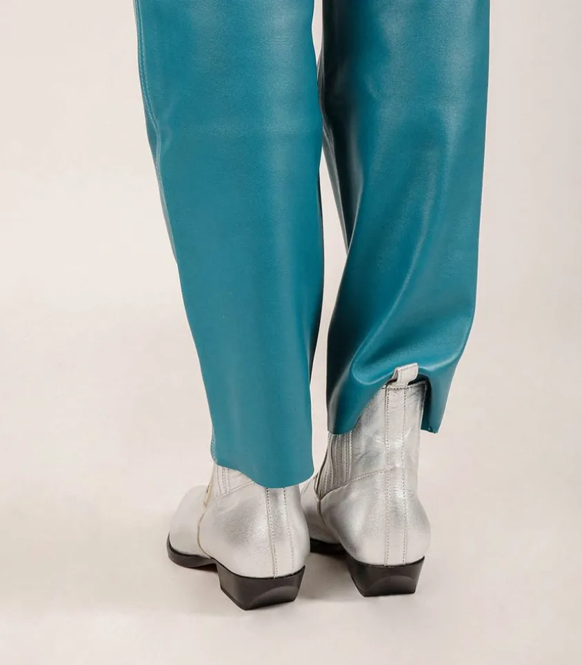 Boots En Cuir Rose Galaxy Matte Silver