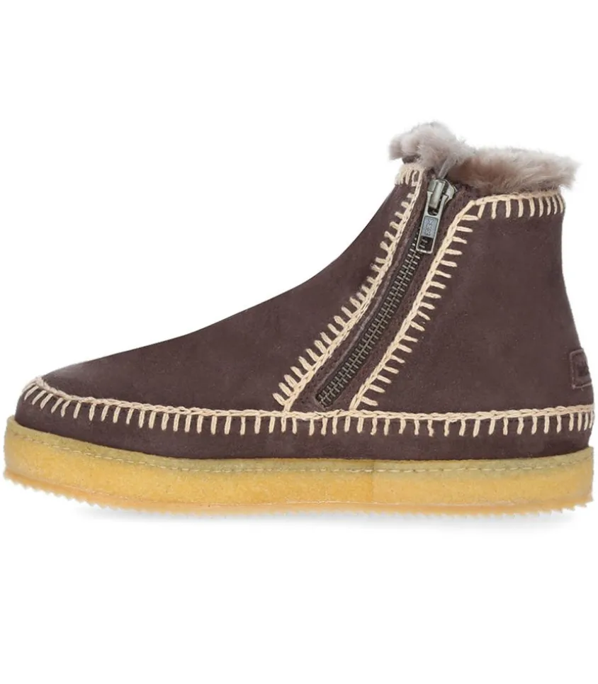 Boots Setsu Crochet Crepe Suede Chocolat/Beige