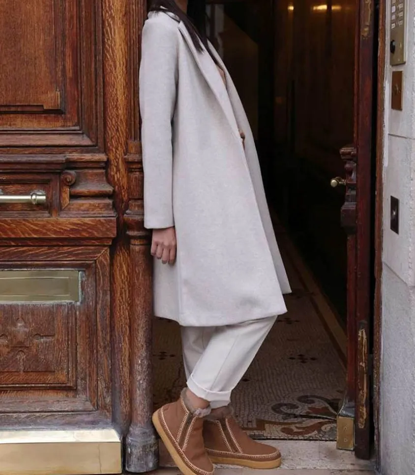 Boots Setsu Crochet Crepe Suede Camel/Beige