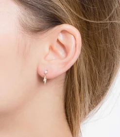 Boucle D'Oreille Eclair Or Jaune Et Diamants