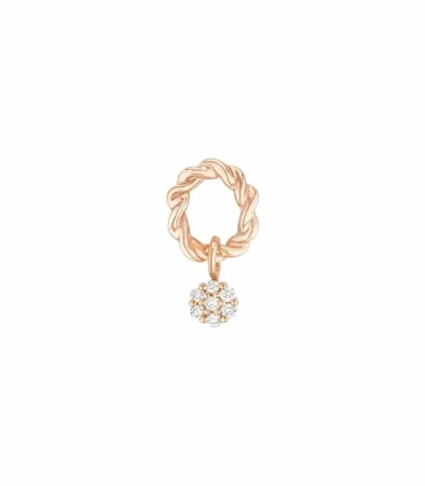 Boucle D'Oreille Puce Dunaway Or Rose Et Diamants
