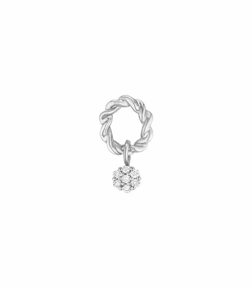 Boucle D'Oreille Puce Dunaway Or Blanc Et Diamants