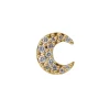 Boucle D'Oreille Stud Lune Or Jaune Et Diamants