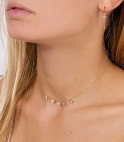 Boucle D'Oreille Stud V Diamants En Or