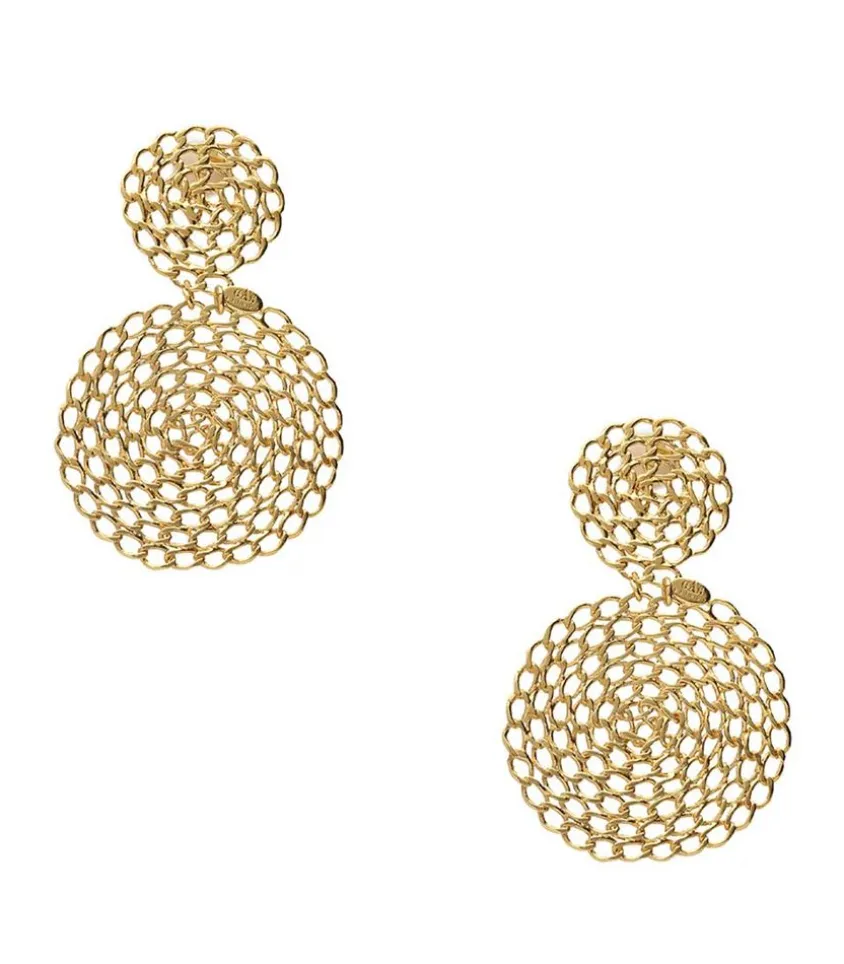 Boucles D'Oreille Onde Gourmette Dore