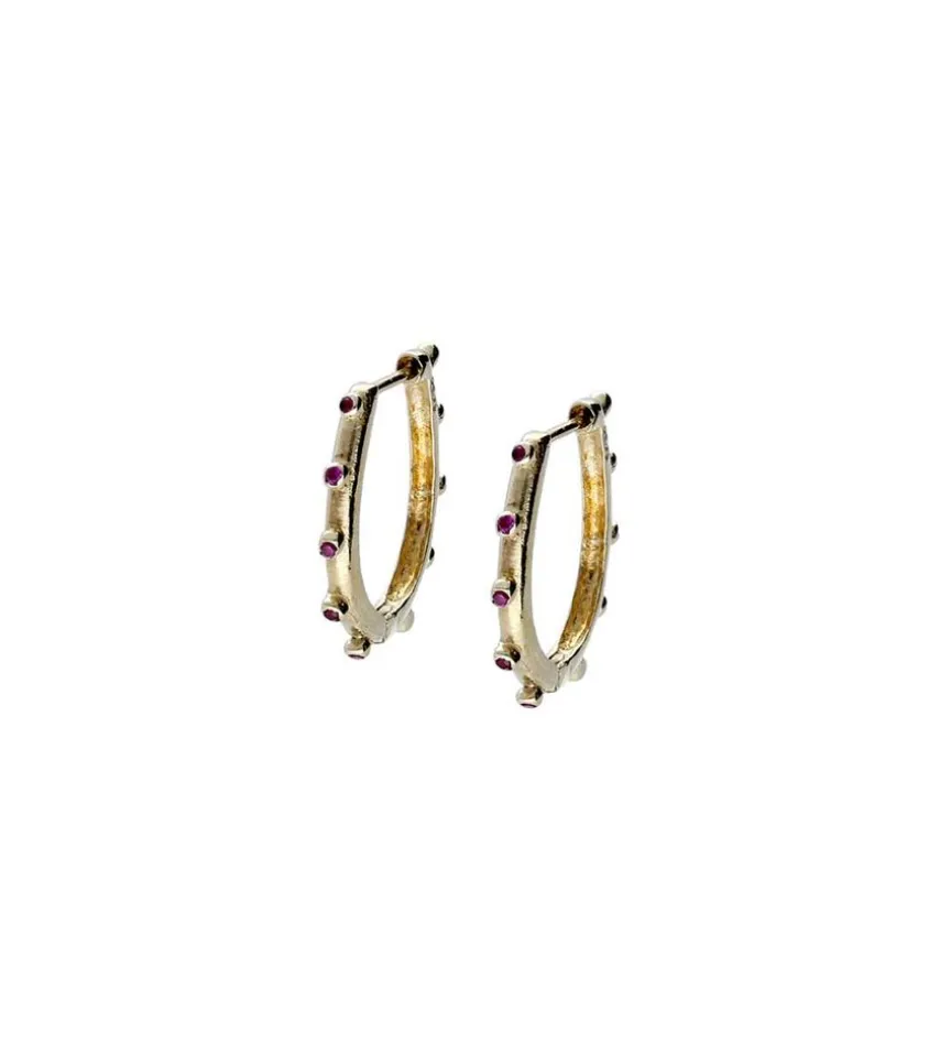 Boucles D'Oreilles Arva Or Et Rubis