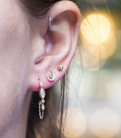 Boucles D'Oreilles Lune & Diamants