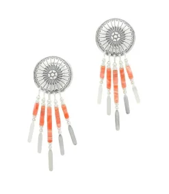 Boucles D'Oreilles Navajo Concha Et Pendants