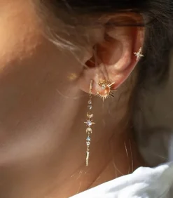 Boucles D'Oreilles North Star & Diamants Or Jaune