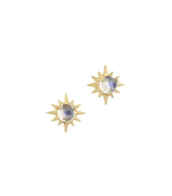 Boucles D'Oreilles Pierre De Lune Soleil