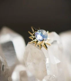 Boucles D'Oreilles Pierre De Lune Soleil