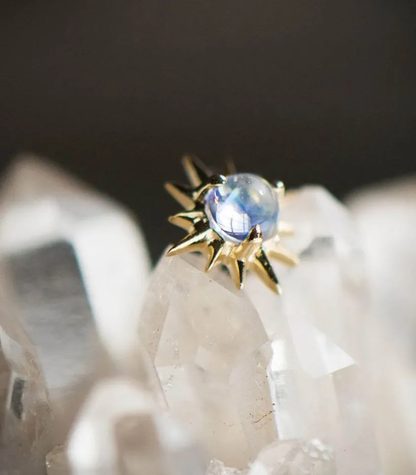 Boucles D'Oreilles Pierre De Lune Soleil