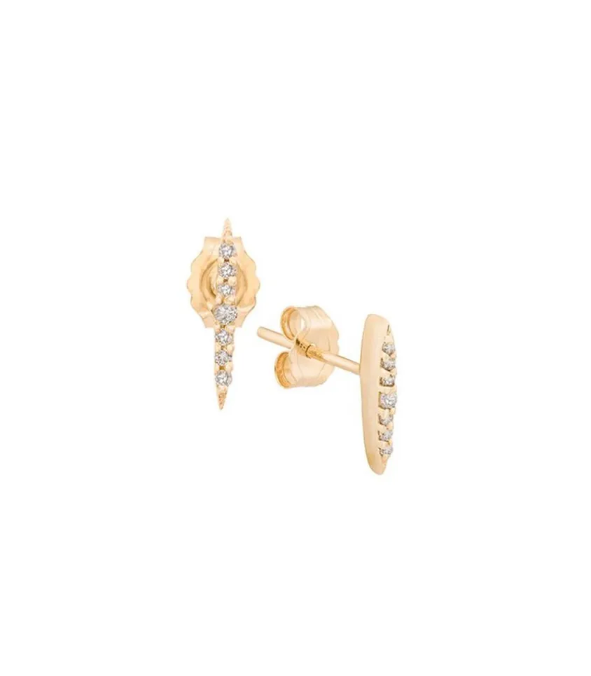 Boucles D'Oreilles Rayons De Soleil Petits Diamants Et Or