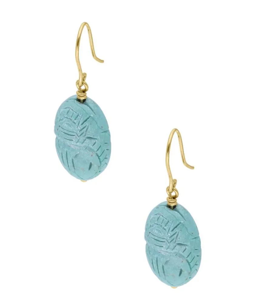 Boucles D'Oreilles Scarabee Turquoise