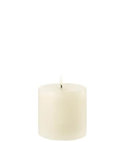 Bougie Led Pillar Ivoire, 10.1 X 10.1 Cm