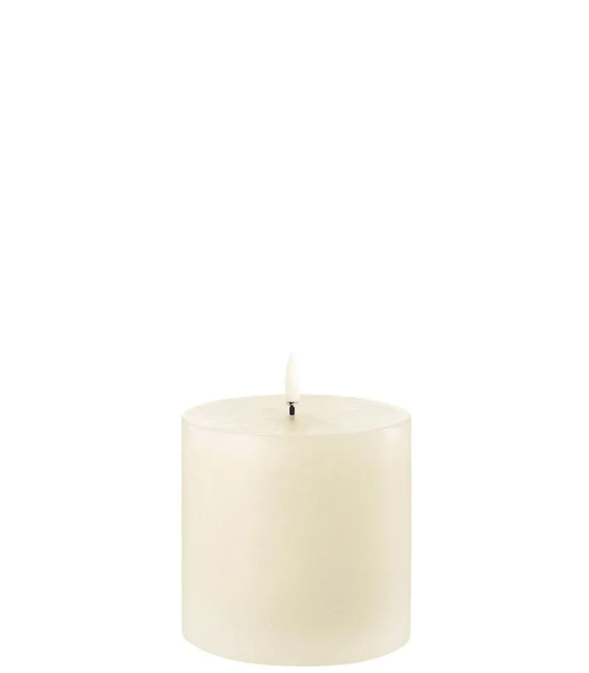 Bougie Led Pillar Ivoire, 10.1 X 10.1 Cm