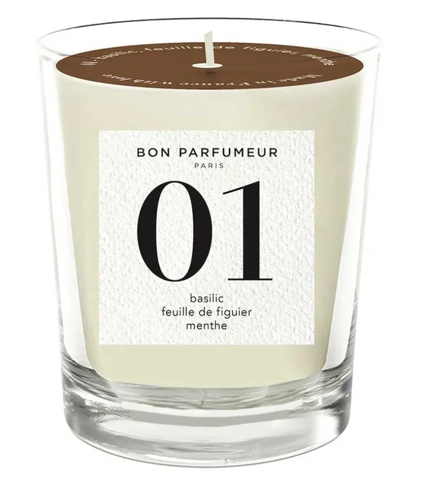 Bougie Parfumee 01 Basilic, Feuilles De Figuier Et Menthe