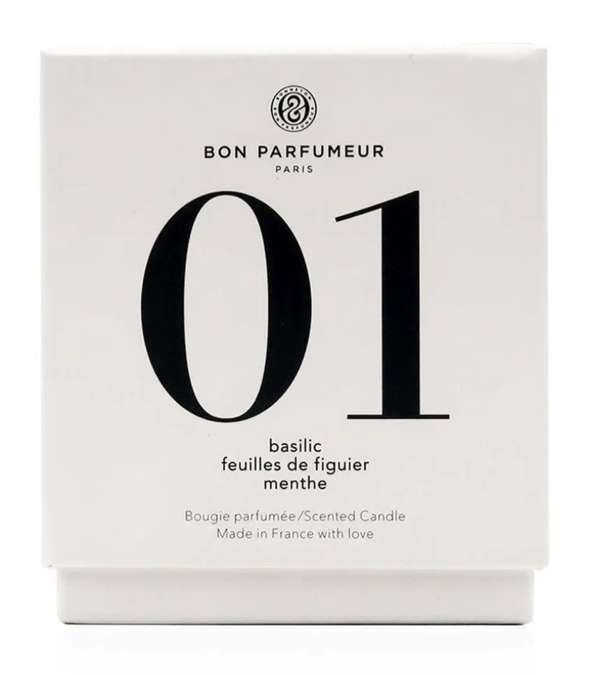 Bougie Parfumee 01 Basilic, Feuilles De Figuier Et Menthe
