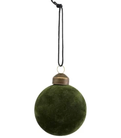 Boule De Noël Flock Dark Green
