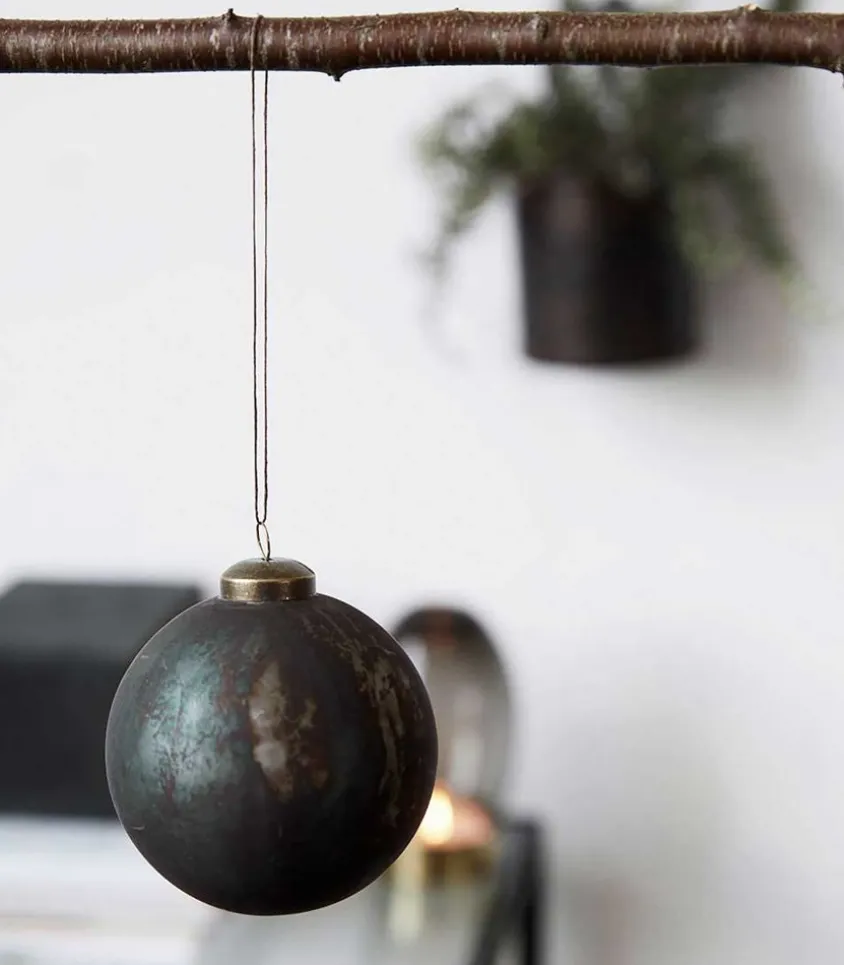 Boule De Noël Nuance Bleu Antique