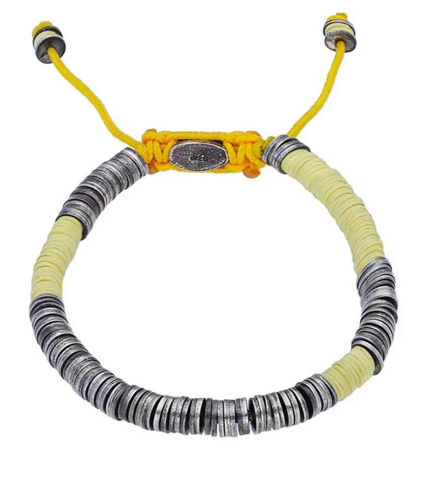 Bracelet Awaso En Perles Africaines Et Argent