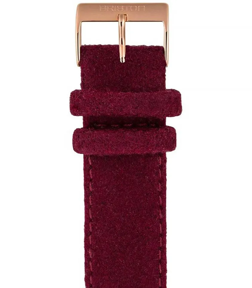 Bracelet De Montre Interchangeable Flanelle Bordeaux/Or Rose