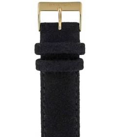 Bracelet De Montre Interchangeable Flanelle Noir / Or Jaune