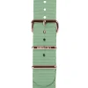 Bracelet De Montre Type Nato Vert D'Eau Et Boucle Or Rose
