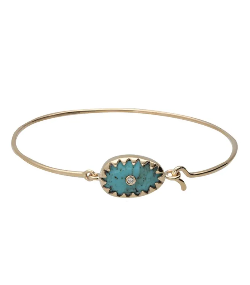 Bracelet Jonc Or Jaune Orso Turquoise