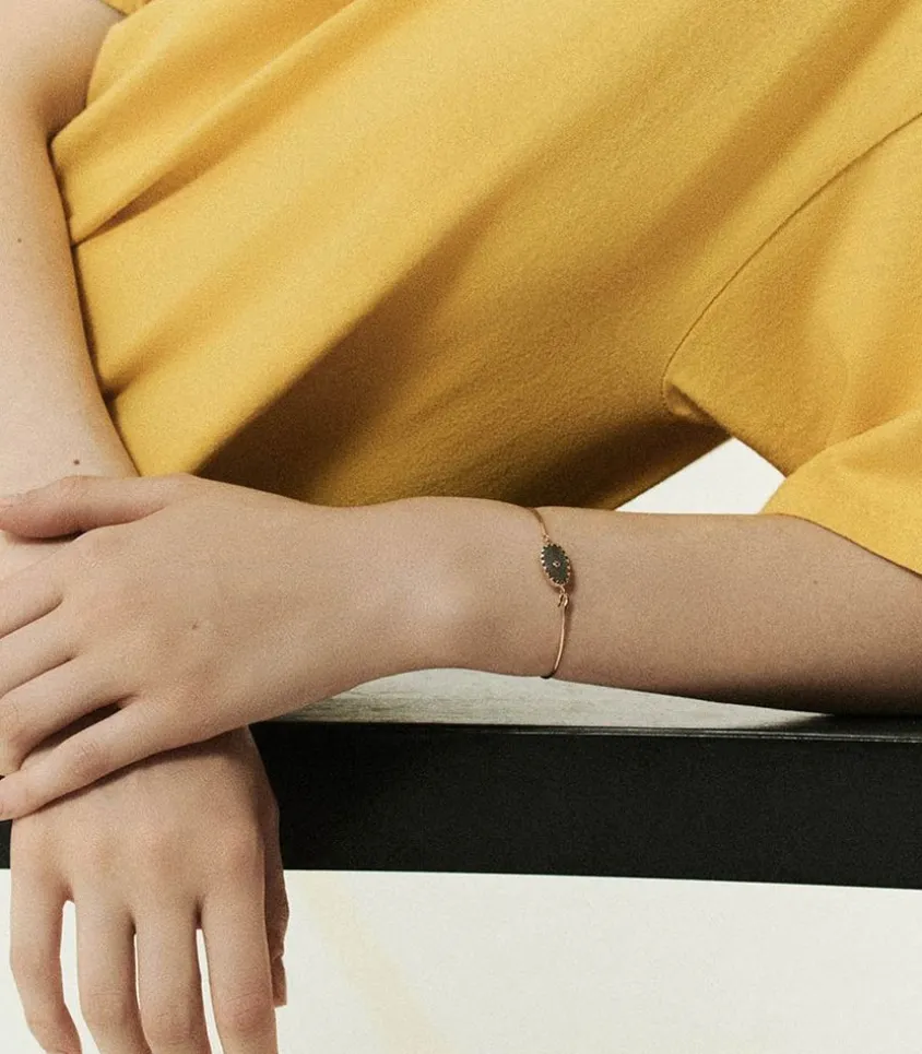 Bracelet Jonc Or Jaune Orso Turquoise