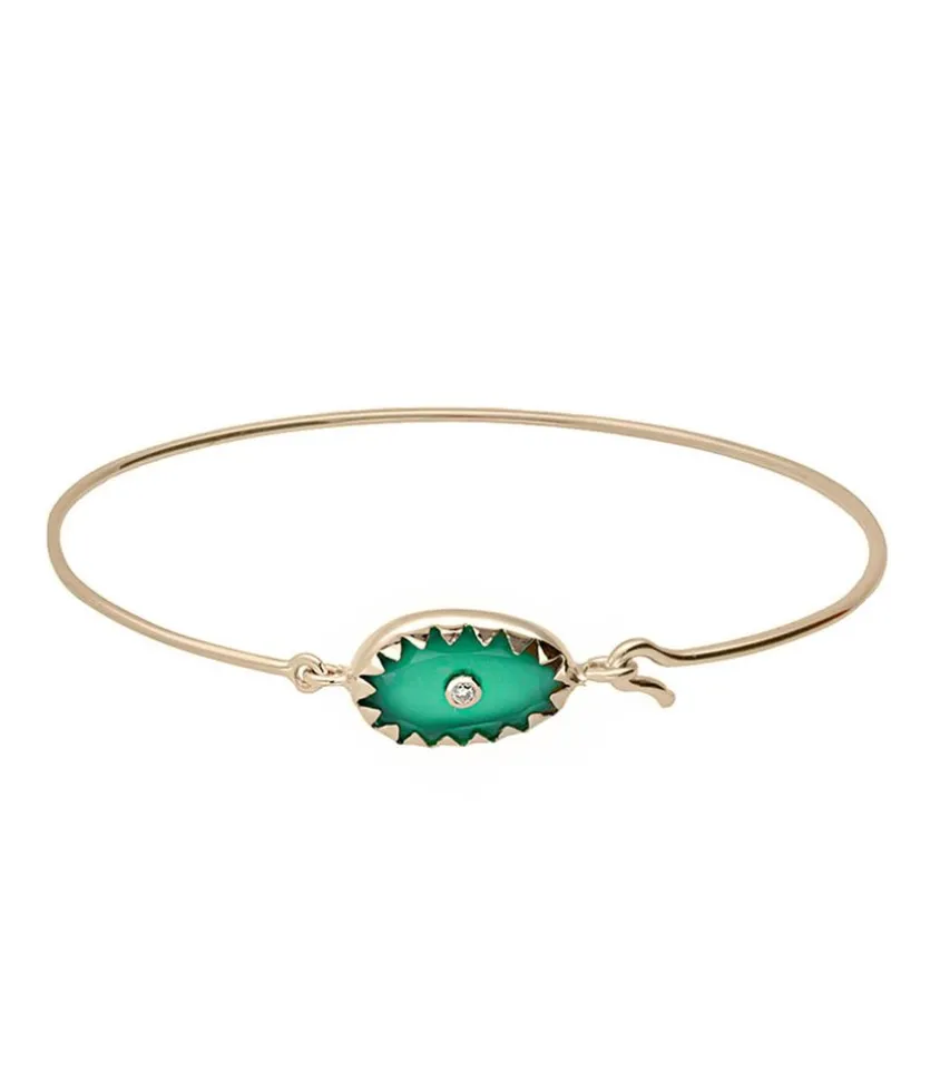 Bracelet Jonc Or Jaune Orso Green Onyx