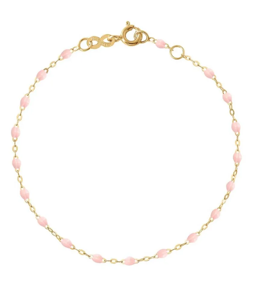 Bracelet Or Jaune Et Perles De Resine